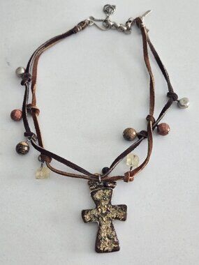 925 Gemstone Cross Pendant by Joel